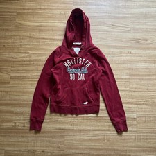 Hollister Mens Pullover Hoodie Redondo Bch So Cal Medium Maroon Red picture