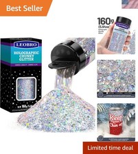 Silver Glitter, 160G/5.64OZ Holographic Chunky Glitter for Crafts, Resin, Bod... picture