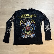 Rare Vintage Ed Hardy Fullprint Long Sleeve T shirt XXL picture