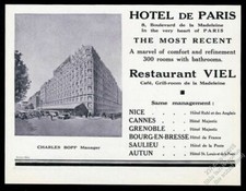 1928 Hotel de Paris pic vintage print ad picture