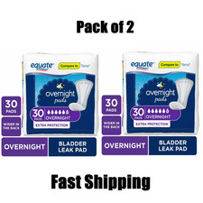 Equate Women’s Overnight Incontinence Pads, Ultimate, 30 Ct 2 Pack picture