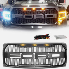 For 2009-2014 Ford F150 F-150 Front Bumper Grille Hood Grill Raptor Style Black picture