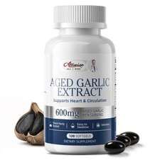 Aged Black Garlic 600 mg | 120 Capsules | Fermented Extract Aged Black Garlic picture