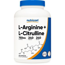 Nutricost L-Arginine L-Citrulline Complex 750mg 240 Capsules Non-GMO Gluten Free picture