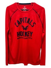 Fanatics NHL Washington Capitals Long Sleeve Tee Red Size Large Unisex Adult. picture