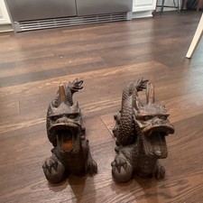 Fantasy Dragon Theme Statue Figurine Collectible Decor in Brown Chinese pair picture