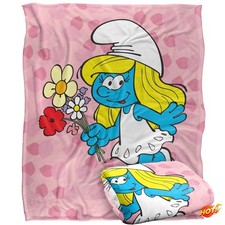 Kids' The Smurfette Silky Touch Blanket White 36X58 picture