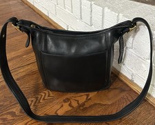 Vintage 90’s COACH 9816 Legacy Slim Black Glove Leather Bucket Bag picture