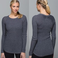 Lululemon Cabin Yogi Long Sleeve Sweater Inkwell Heather Gray Boolux Cashmere 6 picture
