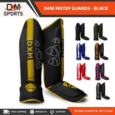 DXM SPORTS Shin Instep Guards MMA Leg Foot Pad Muay Thai Kick Boxing Training picture
