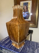 Chinese Porcelain Vase Faux Bois Wood Grain Qianlong Impressed Mark Very Rare picture