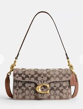 Coach Tabby Shoulder Bag 26 Crystal Signature Jacquard CDZ34 Brass Mushroom picture