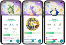 PTCGO— Shiny Dragonite— Lapras— Snorlax—Pokémon Pokopia Background—Digital picture