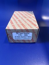 1776–2026 Declaration Of Independence Quarter Box -Phil. Mint Rolls (400 Coins) picture
