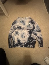 Kids Volcom Iconic Stone Pullover Hoodie Size M Blue Tie Dye picture