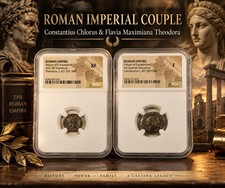 ROMAN IMPERIAL –CONSTANRIUS CHLORUS & FLAVIA MAXIMIANA THEODORA * NGC VERIFIED* picture