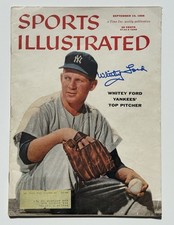 Whitey Ford Signed 1956 Sports Illustrated 1st Cover Yankees HOF Agent COA picture