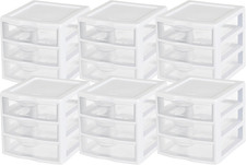 Sterilite Clearview Plastic Multipurpose Small 3 Drawer Desktop Storage Organiza picture
