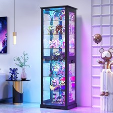 7-Tier Glass Display Showcase RGB Lights APP Control Motion Sensor Figurine Case picture