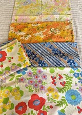 Vintage Flower Power Pillowcase Lot Mod Wamsutta Sears Fashion Manor picture