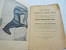 Antique 1888 Illustrated American Stock Book Horse Cattle Sheep Veterinary Book picture