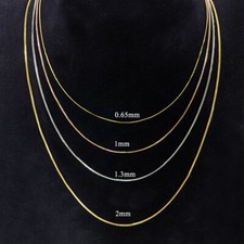 14k REAL Yellow Gold Solid Box Link Chain Necklace with Lobster Claw Clasp Gift picture