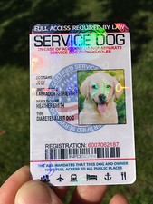 Service Dog Id Card  🐶  Customized Holographic  - 5 STAR Rating - esa picture
