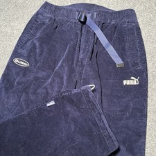 Puma Butter Goods Pants Mens Medium Corduroy Belted Baggy Wide Leg Skateboarding picture