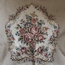 Vintage Aubusson French Provincial Tapestry Fabric Remnant Chair Seat Back Flora picture