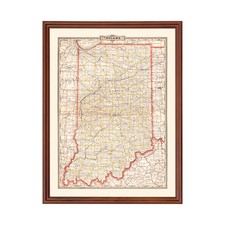 Old Map of Indiana 1882 - Vintage Indiana Art picture