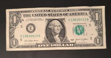1963 April 13  (19630413) One Dollar  Serial Number Birthday Anniversary Note picture