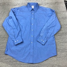 Vintage Brooks Brothers Oxford Button Shirt 16.5 - 4/5 Blue OCBD Formal Mens 90s picture