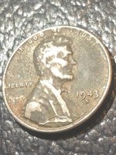 Major Mint Error 1943 S Steel Wheat Penny- Huge Obverse Die Break Lincoln Torso picture