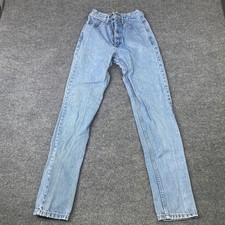 Vintage Guess Jeans 26 SS Light Wash High Waist Tapered Leg Made in USA 1050-LG picture