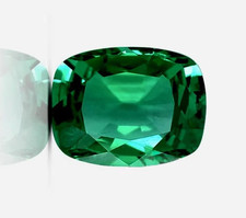 AAA 10.40 CT+ Unheated Natural Green Emerald Loose Certified Gemstone Cushion picture