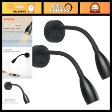 12V Dimmable LED Reading Light 2-Pack, USB Charger Flexible Neck Lamp for RV, Bo picture