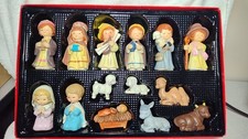 1989 Vintage ENESCO Child's Nativity Set Scene 14 Figures picture