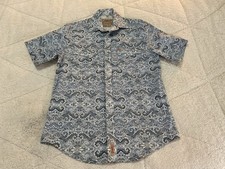 Rafter C Shirt Mens  Blue Paisley Western Pearl Snap Pro Flex S/S Medium picture