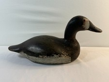 Vintage Hand Carved Wood Ruddy Duck Decoy Hollow Body Glass Eyes 17