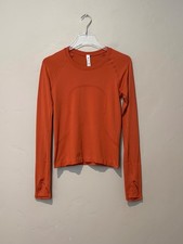 Lululemon Swiftly Tech 2.0 Race Length Womens 6 Orange Long Sleeve Shirt picture