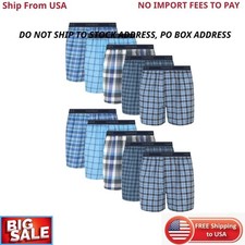 Hanes Men's Boxer Underwear, Moisture-Wicking Cotton Blend, 10-Pack , S-2XL New picture