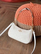 NEW COACH Teri 2Way Shoulder Bag Signature Coated Canvas White outlet CA548 picture