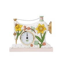 Enesco Allen Designs Sew Happy Vintage Sewing Machine Sculpted Desk Clock picture