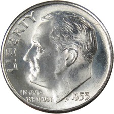 1953 S Roosevelt Silver Dime Uncirculated Mint State 10c Coin picture