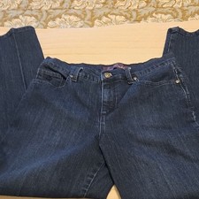 Gloria Vanderbilt Dark Blue Straight Leg Jeans picture