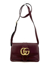 GUCCI Arli Shoulder Bag GG Marmont Burgundy Leather Crossbody Authentic picture
