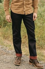 Hiroshi Kato The Hammer Straight Etched - Bordeaux Raw 13oz Selvedge Size 34 picture