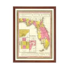 Old Map of Florida 1847 - Vintage Florida Art picture