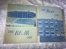 2 Rare 1955 & 1956 BENTLEYVILLE HIGH SCHOOL PA The Bear YEARBOOKS No Writing picture