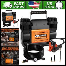 ALL-TOP 12V Dual Cylinder Portable Air Compressor Pump 150 PSI 4x4 RV picture
